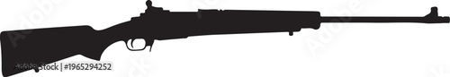 Rifle silhouette, black gun, vector illustration, hunting weapon, firearm outline