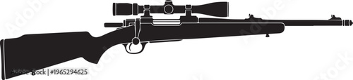 Rifle, hunting rifle, sniper rifle, black rifle, vector rifle, firearm, weapon