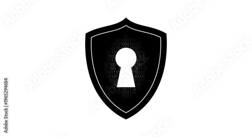 Shield with keyhole security symbol icon.