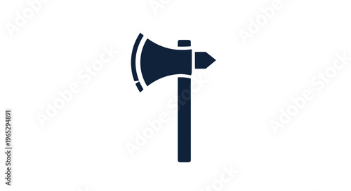 Dark blue axe icon on white background, vector illustration