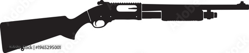 Rifle, black silhouette, gun icon, vector illustration, firearm, weapon design element