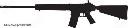 Rifle, gun, firearm, silhouette, black, vector, assault rifle, weapon