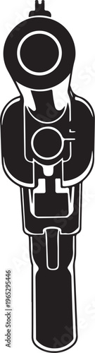 Black and white hair dryer icon, hair styling tool, vector graphic, beauty equipment