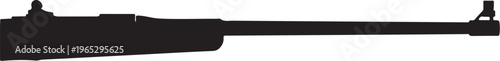 Black, modern, sleek rifle, firearm, hunting, vector illustration, silhouette, weapon
