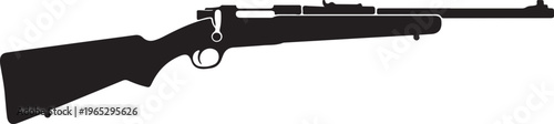 Rifle, black silhouette, gun, weapon, vector illustration, hunting, firearm
