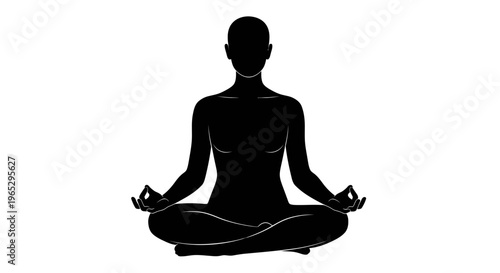 Person sitting in lotus position meditating.