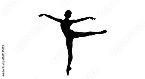 Silhouette of Female Ballet Dancer Posing.