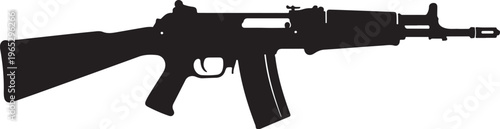 Black rifle silhouette, assault rifle icon, gun vector, firearm illustration