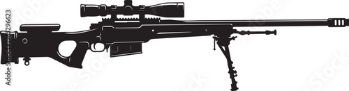 Sniper rifle, black tactical rifle, precision firearm, hunting gun
