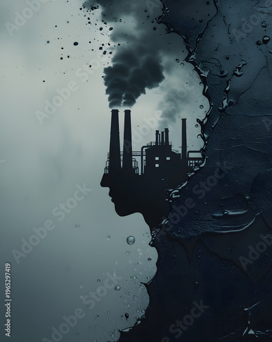 Toxic petroleum pollution and global warming concept