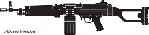 Rifle, assault rifle, gun, firearm, black, vector, illustration,  military, weapon