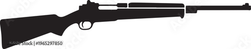 Rifle, gun, shotgun, silhouette, black, vector, illustration, weapon, firearm