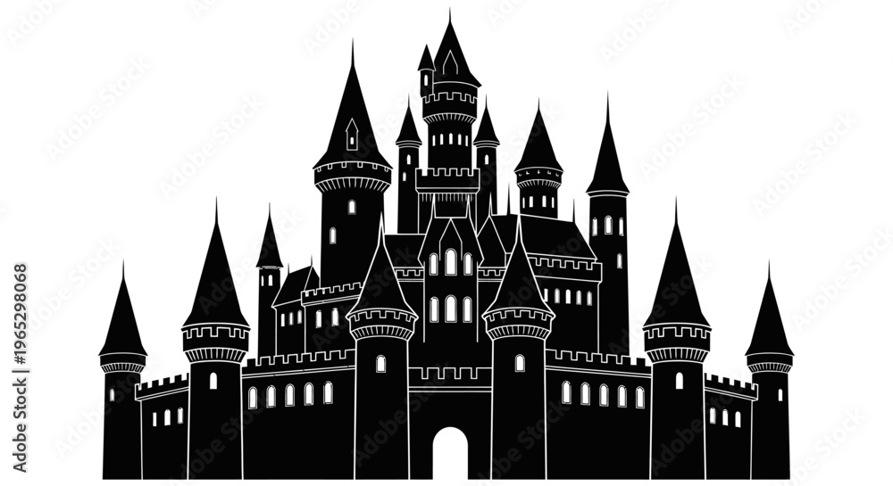 Obraz premium Large Castle with Multiple Towers.