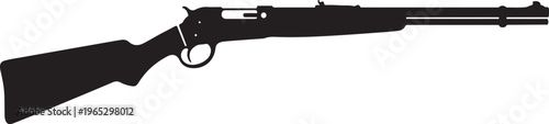 Rifle, black, vector, illustration, gun, weapon, silhouette, hunting, firearm