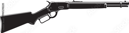 Rifle, black rifle, assault rifle, gun, weapon, vector illustration, firearm