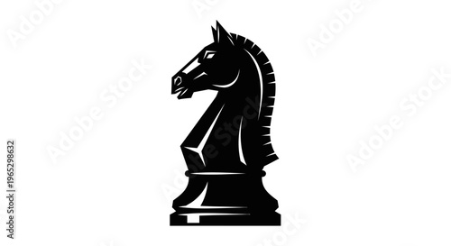 Black chess knight horse piece.