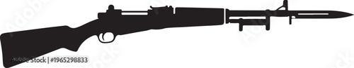 Rifle, gun, firearm silhouette, black, vector, assault rifle, military, weapon