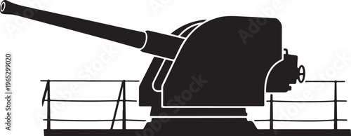 War, military, tank, gun, silhouette, black, vector, illustration