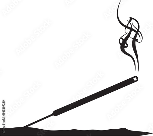 Black soldering iron, smoke, electronic tool, vector illustration