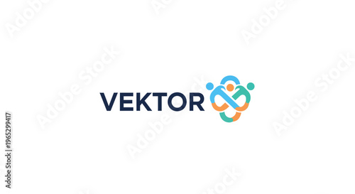 Vektor logo with abstract infinity symbol and people icons.