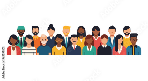 Diverse group of people standing together.