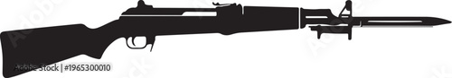 Rifle, assault rifle, gun, firearm silhouette, black rifle, vector illustration