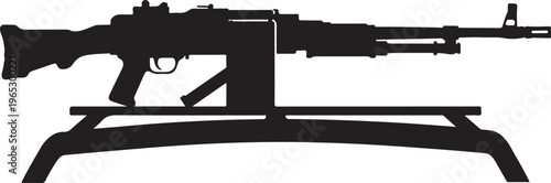 Rifle, gun, assault rifle, silhouette, black, vector, illustration, military, weapon, firearm