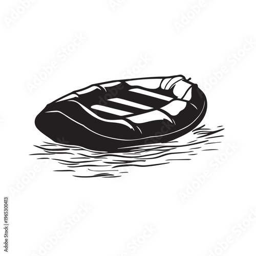 rubber boat vector illustration