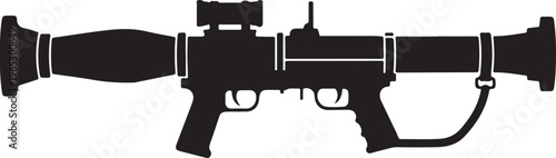 Rifle, sniper rifle, assault rifle, black silhouette, vector illustration, gun, firearm