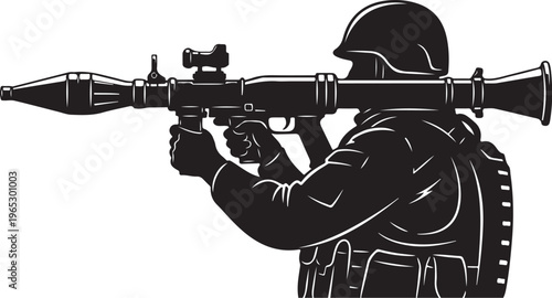 Soldier, military, rifle, combat, black, vector, illustration, warfare, army