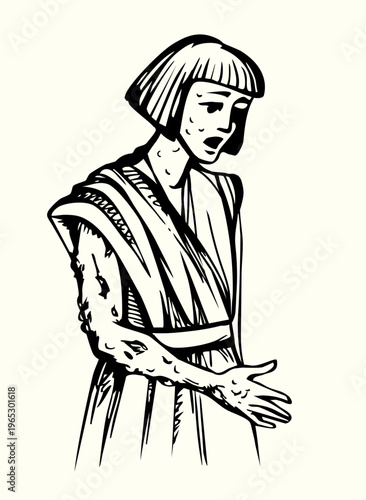 Vector drawing. Ulcers on the body