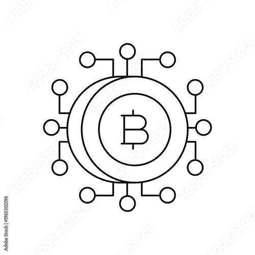 Bitcoin Networka icon clean and modern vector illustration