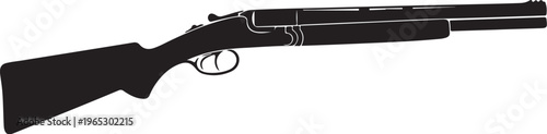 Rifle, gun, shotgun, weapon, black silhouette, vector illustration, hunting, firearm