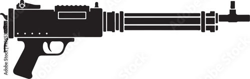 Rifle, gun, shotgun, weapon, black silhouette, vector illustration, hunting, firearm
