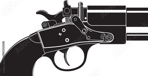 Rifle, gun, shotgun, weapon, black silhouette, vector illustration, hunting, firearm
