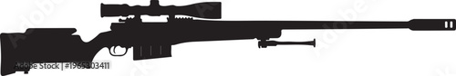 Rifle, gun, shotgun, weapon, black silhouette, vector illustration, hunting, firearm