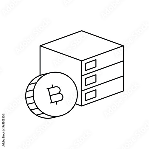 Bitcoin Storage icon clean and modern vector illustration