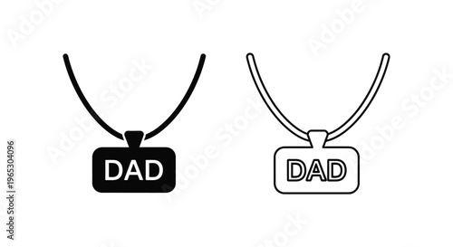 Dad necklace father's day gift Vector