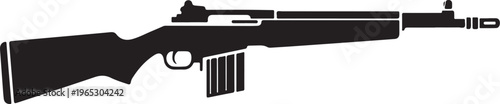 Rifle, gun, shotgun, weapon, black silhouette, vector illustration, firearm, hunting, military