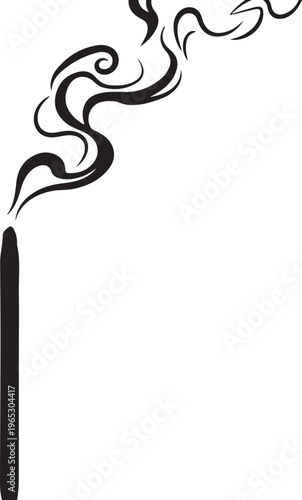 Black cigarette smoke, vector smoke trail, black smoke, minimalist design element