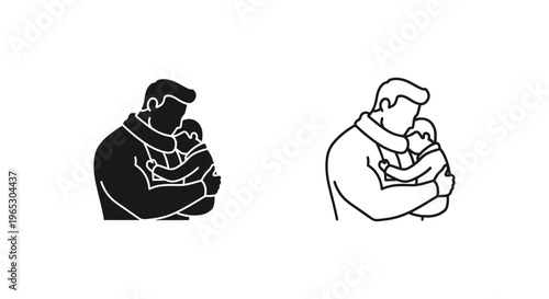 Father and child love family Vector