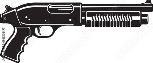 Black, vector rifle, assault gun, firearm illustration, weapon icon