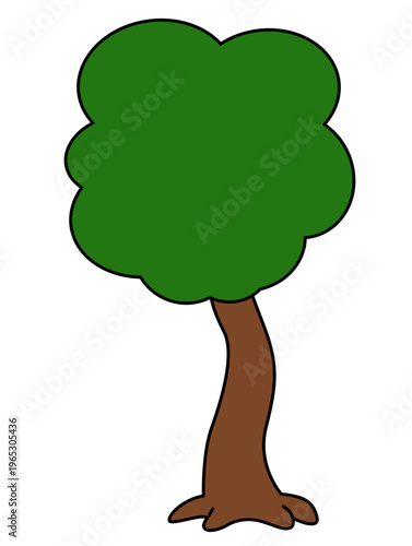 Green Tree Cartoon Illustration
