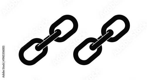 Black chain links arranged diagonally a minimalist graphic silhouette