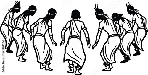 Mother with children wearing backpack and going to school