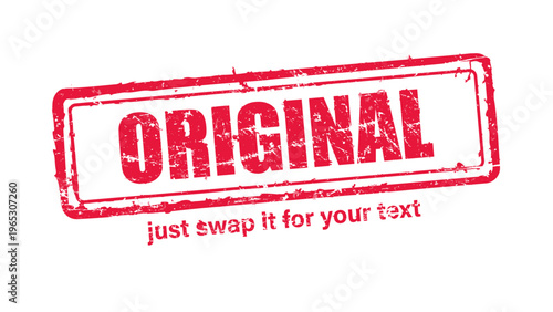 official stamp label red rubber stamp vector with distressed ink texture and clean frame, built for packaging, shipping labels, office paperwork, certification workflows, and commercial branding use.