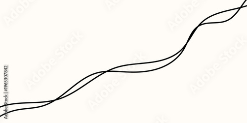 Line cable drawing with squiggle curve long and abstract tangle thin Wavy curvy thread with black line vector and squiggly wire doodle Rope design line with element horizontal squiggle and cable
