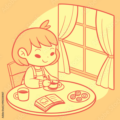 "Sunlit Pause with Stories"