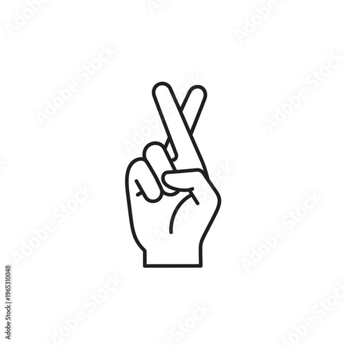Fingers crossed gesture, luck symbol, hope icon, positive thinking, good fortune, wish icon