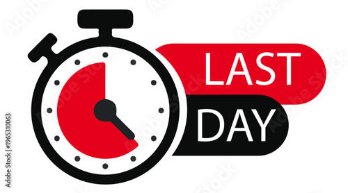 Last Day Countdown Icon Set - Professional Deadline Countdown Timers and Limited Time Offer Vector Symbols - Minimalist Black Line Art for Urgency and Sales Promotion